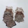 Estilo Coreano ins Ropa Infantil de Verano Chaleco sin Mangas Algodón Color Sólido Traje Delgado para Niños y Niñas Bebé Estilo Occidental Simple Traje de Dos Piezas
