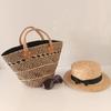 Bolso de Cesta de Paja, Nuevo Estilo Primavera, Tejido Diagonal, Bolso de Paja de Hierba Acuática Hecho a Mano Simple Retro, Casual y Ligero