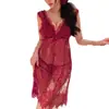 Noite longa, lingerie sensual, camisola de renda sexy, desejo puro, provocante, transparente, sedutor, sleepwear de paixão sem remoção 1079