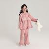 Conjunto de Pijama Infantil Pudding Haru Inverno Novo 2024 Inverno Novo Meninas Casual Pelúcia Roupa de Casa
