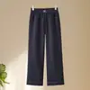 Pantalones de Mezclilla Anchos Elásticos Nuevos de Primavera y Otoño para Mujeres de Mediana Edad y Mayores, Cintura Alta, Elegantes, de Pierna Recta, Estilo Mom