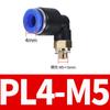 Conector rápido neumático de manguera tipo L, conector rápido de codo en ángulo recto de 90 grados, conector de enchufe rápido PL8-02, codo de rosca externa