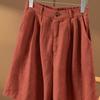Pantalones Cortos de Lino Puro de Cinco Puntos Estilo Mori Artístico para Mujer, Corte Original Japonés, Etiqueta Original, Suministrados por el Cliente, Frescos, Holgados, Semi-Elásticos, de Cintura Alta