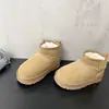 Botas de Neve Infantis de Couro Genuíno com Solado Grosso, Novos Modelos de Inverno para Meninos e Meninas, Espessadas e Quentes, Botas Curtas Simples de Algodão Grandes, Disponíveis para Dropshipping