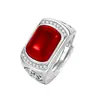 Anillo Abierto Yihua Jasper Silla Anillo Anillo Anillo con Jade Esmeralda Esmeralda Estampado Anillo Estilo Étnico