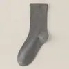 Meias Brancas para Mulheres, Algodão Puro, Meias de Cano Médio para Outono e Inverno, Antibacterianas, Absorventes de Suor, Resistentes a Odores, Meias Sem Costura para Gestantes, Meias Longas Empilhadas