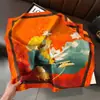 Estilo K de Lenço Quadrado Pequeno 70cm Feminino Novo Verão Versátil Lenço Presente Moda Retro Profissional Lenço Atacado Externo