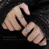 Anillo de Tentáculo Lineal para Mujer, Anillo Abierto Apilable de Plata S925 Moderno y Único, Tendencia de Anillo para Dedo Índice Hip-Hop Literario Ins