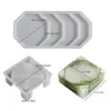 Kit de Molde de Silicona para Posavasos Redondo Cuadrado de Yeso y Resina para Manualidades Caja de Almacenamiento