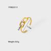 INS Anillo Rojo de Internet Moda Femenina Anillo Combinable Chapado en Oro de 18K Circonita Cuadrado Acero Inoxidable