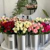 Cubo de Aluminio Cubo para Flores, Cubo para Flores Metálico de Alta Gama a la Moda, Cubo para Flores Florales Despertador, Decoración para el Hogar Centro Comercial Hotel
