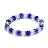 Pulseira Elástica de Cristal de Luxo Leve para Mulheres, Estilo Coreano, Simples e Versátil, Joia com Contas Coloridas, Pulseira de Joia da Moda Transfronteiriça