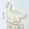 Brinquedo de Desenho DIY Infantil Novo Inacabado Transfronteiriço Dinossauro de Madeira Ímã de Geladeira Artesanato de Pintura Feito à Mão