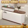 Mostrador de caja barra esquina redonda mostrador pequeño simple recepción frontal de empresa mostrador de recepción salón de belleza tienda de té con leche bar