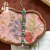 Pulseira de Calcedônia Natural de Alta Qualidade Gelo Banhada a Prata Incrustada com Diamantes Completos Ágata Rosa Jade Verde Imperial Joias Femininas Branco Atacado