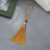 8cm Borla de Contas Linglong Poliéster Nó Chinês Traje Hanfu Pingente de Bolsa Tampa de Metal Marcador Pequeno Pingente