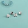 S925 Prata Esterlina Prata Tailandesa Pequena Flor Tori Chapéu Acessórios DIY Pulseira de Corda Trançada com Contas Feitas À Mão Pulseira Espaçador de Contas