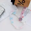 Nuevo Estilo Lujo Ligero Cadena para Teléfono con Perlas Corazón Rosa Linda Colgante de Cámara para Niña Pulsera de Cordón Ccd