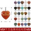 Nova Gravura Criativa Pedra da Sorte Coração de Cristal Natural Pingente Colar Dia dos Namorados Presente de Moda DIY Colar