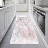 Alfombra de cocina franela marmoleada para el hogar tapete para piso tipo tira estilo ins alfombra para mesa de centro de sala se puede personalizar
