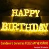 Feliz Aniversário Decoração de Palavra Luminosa Letra Inglesa Luz LED Cena de Proposta Adereços de Tronco Digital