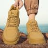 Sapatos masculinos Sapatos de cano médio Botas Martin de sola grossa para montanhismo ao ar livre Botas de ferramentas antiderrapantes Resistente ao desgaste Estilo britânico retrô masculino