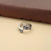Nueva marca de moda anillo abierto de estrella de plata tailandesa 925 personalidad de hombre simple retro desgastado anillo dominante decoración de pareja