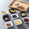 Plato Cuadrado para Frutos Secos Estilo Japonés Pequeño Cerámica Hogar Plato para Salsa de Kétchup Barbacoa Olla Caliente Plato para Salsa para Dipear