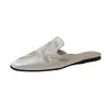 2025 Nueva Ropa Exterior Estilo Chino Zapatos Mula Retro Bordados Estilo Chino Verano Primavera Tacón Grueso Punta Cerrada Medias Zapatillas de Casa para Mujer