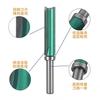 Fresa Recta con Rodamiento, Fresa de Carburo de Tungsteno con Rodamiento Color Verde, Fresa de Perfilado y Recorte de Doble Filo, Fresa de Ranurado de Doble Filo para Carpintería