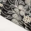 Listo para Envío Transfronterizo Organza Seda Arrugado Cordón Bordado Tela Vestido Bordado para Mujer Blusa Bata Tela Bordada