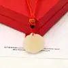 Colgante de Jade con Incrustaciones de Oro 3D Estilo Chino Candado de Longevidad para Bebé Regalo para Niños Recuerdo de Luna Llena Colgante Premium