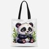 Amazon Transfronterizo Bolsa de Lona de Panda de Dibujos Animados Nueva y Linda Bolso de Mano para Estudiante y Trabajador de Oficina Bolsa de Viaje al Trabajo Al por Mayor