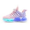 Zapatos deportivos de cuero para niños, estilo primaveral, de malla, transpirables, de tamaño mediano y grande, para baloncesto, para correr y entrenar.