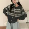 Cárdigan Suéter de Punto Fair Isle con Cuello Redondo de Alpaca para Mujer, Nuevo Diseño Otoño/Invierno 2026 Ropa Exterior de Punto