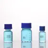 Frasco de vidro azul GL45 para reagentes de laboratório, 50ml 100ml, vidro borossilicato alto, frasco de amostragem, fabricante