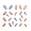 Manicura de Forma Almendrada de Longitud Media Año Nuevo Primavera y Verano Manicura de Moda Manicura de Rayas Difuminadas de Flores Coloridas Parches