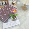 Flores de Hilo Tejidas Girasol Lirio del Valle Tulipán Decoración de Escritorio Coche Oficina Regalo Planta en Maceta Flor Artificial