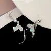 Brincos Assimétricos de Pérola com Cravação de Diamantes e Esmalte de Gota, Cauda de Peixe, Estrela do Mar, S925, Luxo Acessível, Brincos de Alta Qualidade, Brincos Estilo Festa para Mulheres