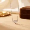 Collar de Plata de Ley S925 Corazón Palpitante de Cupido Alas de Ángel para Mujer, Cadena para Clavícula Dulce de Temperatura de Lujo Ligero de Nicho