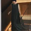 Vestido de Verano Estilo Francés Elegante y Suave Verde Holgado Cómodo Lino Sin Mangas Línea A para Mujer Modelo Nuevo 2026