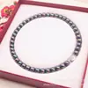 Moda Elegante Collar de Perlas Negras para Mujer Imitación Perla Negra Redonda de Tahití Cadena para Clavícula Joyería de Alta Calidad Venta al por Mayor