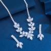 Novos brincos de borla de borboleta de zircônia ultra flash colar terno elegante corrente de clavícula acessórios de casamento de alta qualidade