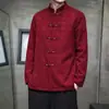 Otoño/Invierno 2026 Nuevo Estilo Chino para Hombre Cuello Alto Botón de Rana Retro Traje Tang Chaqueta Juvenil Holgada Casual