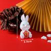 Mascota del Año del Conejo Mini Simulación Conejito Artesanía de Resina Adorno para Coche Micro Paisaje Decoración del Hogar Regalo