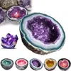 Velas Geodo de Cristal Gladwares Castiçal de Aromaterapia de Cristal Imitação Artesanato de Resina Enfeites