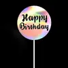 Juego de 10 Piezas de Toppers Decorativos Dorados Láser para Pasteles, Decoraciones Redondas de Postre de Feliz Cumpleaños, Fabricante de Inserciones de Topper