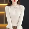 Nuevo Suéter de Punto de Manga Larga con Cuello Polo de Moda para Reducir la Edad para Mujer Otoño/Invierno 2026 Versátil Elegante Adelgazante Suéter Estilo Pequeño Chanel
