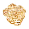 TOHM Amazon Más Vendido Anillo de Apertura Flor Grande de Acero Inoxidable Moda Vintage Color Joker Anillo de Acero Inoxidable Sin Color