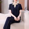 Traje deportivo de verano para madre de mediana edad moda joven camiseta de manga corta top de dos piezas para mujer día de la madre